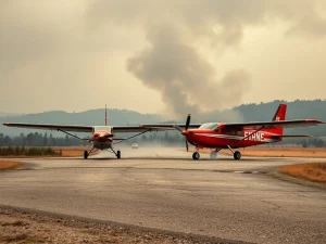 Dos avionetas listas por incendio forestal en Cangas