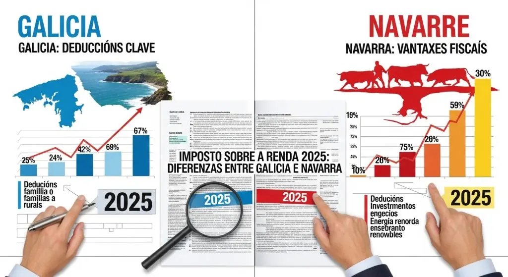 Declaración de la Renta 2025: diferencias clave entre Galicia y Navarra