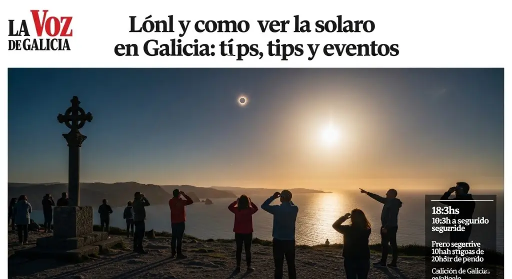 Dónde y cómo ver el eclipse solar en Galicia: horarios, consejos y eventos