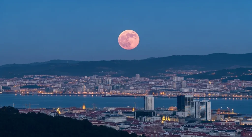 La fascinación lunar: ¿Por qué la luna rosa cautiva a Vigo cada primavera?