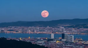A fascinación lunar: Por que a lúa rosa cativa Vigo cada primavera?