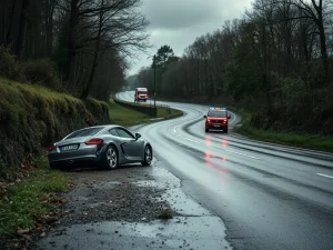 Fallece conductor tras salida de vía en Coristanco