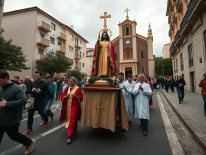 Primera procesión de San Francisco Javier en O Ventorrillo