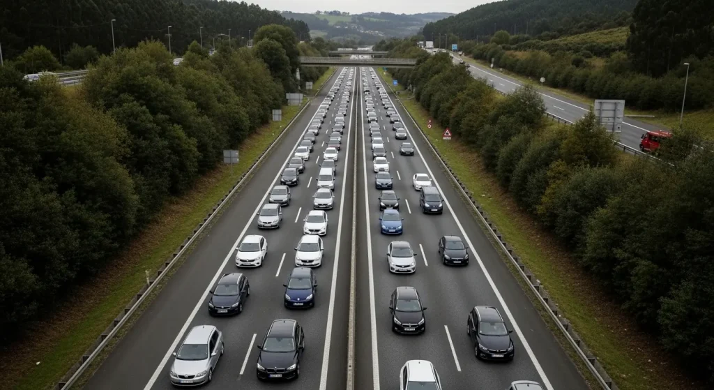 Por que seguen producíndose longas retencións na A-52? Un síntoma de problemas estruturais nas autovías galegas