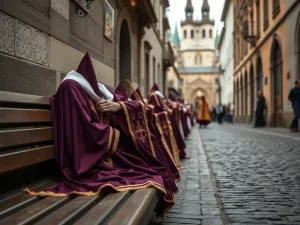 La Semana Santa compostelana muestra un nuevo rostro femenino