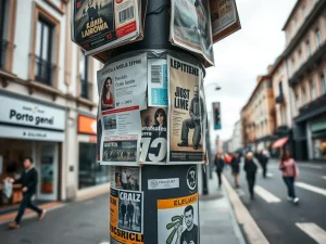 Publicidade pegada en faradoiros: un problema urbano con solucións pendentes