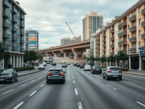 Vuelven los coches a A Pasaxe tras la demolición del viaducto del Chuac