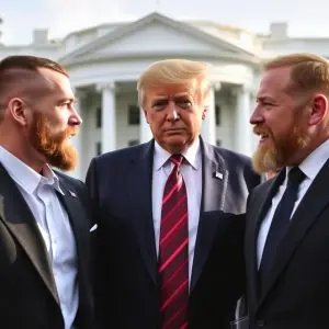 Conor McGregor, Donald Trump y Dana White en la Casa Blanca