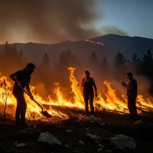 Arde el monte en Vedra: tres vecinos implicados tras una que