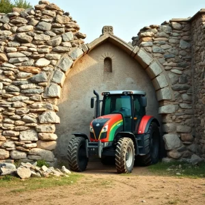 O patrimonio rural ferido: un tractor abre un burato na historia dunha capela en Parga