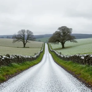 Espectacular granizada na comarca de Lugo: o xeo cae sobre Outeiro de Rei e Friol