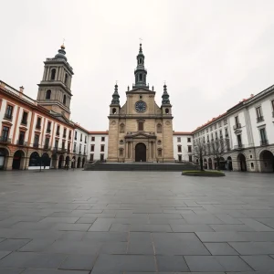 Colas en la Praza da Quintana para entrar por la Puerta Santa de la catedral de