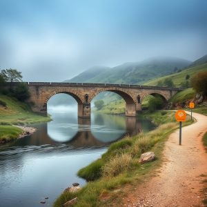 Puente medieval sobre el Sil en el Camino de Invierno, Valdeorras