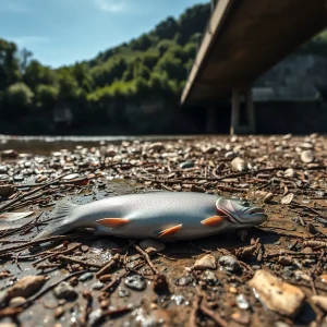 O Miño rende tributo á calor: troitas mortas en Lugo polo baixo caudal e a falta de osíxeno