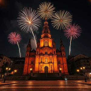 Santiago de Compostela: el cielo se rinde al Apóstol entre luces y color