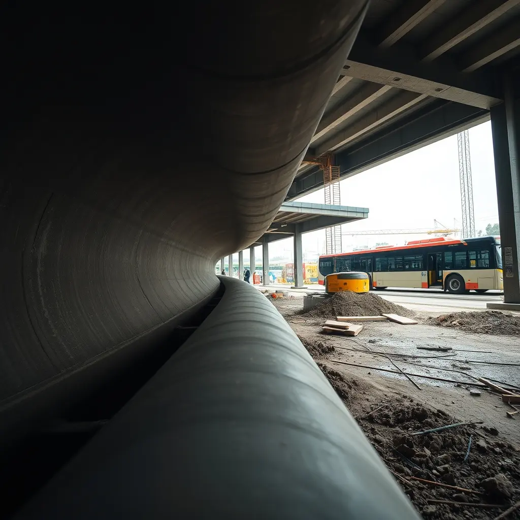 Pontevedra entierra el viejo colector del Gafos en la estación de autobuses