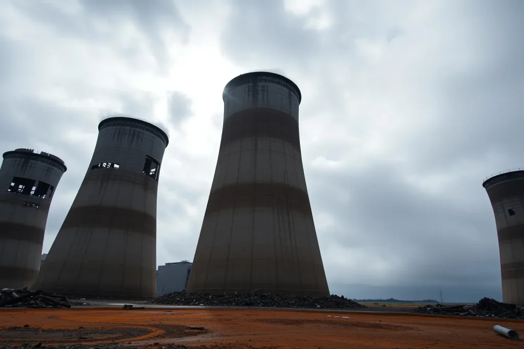 As Pontes despídese das súas catro torres de refrixeración: unha demolición histórica que non saíu como estaba previsto