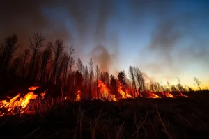 Taboada mobiliza un gran dispositivo contra un incendio que arrasa vinte hectáreas