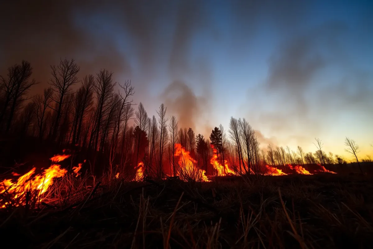 Taboada moviliza un gran dispositivo contra un incendio que arrasa veinte hectáreas
