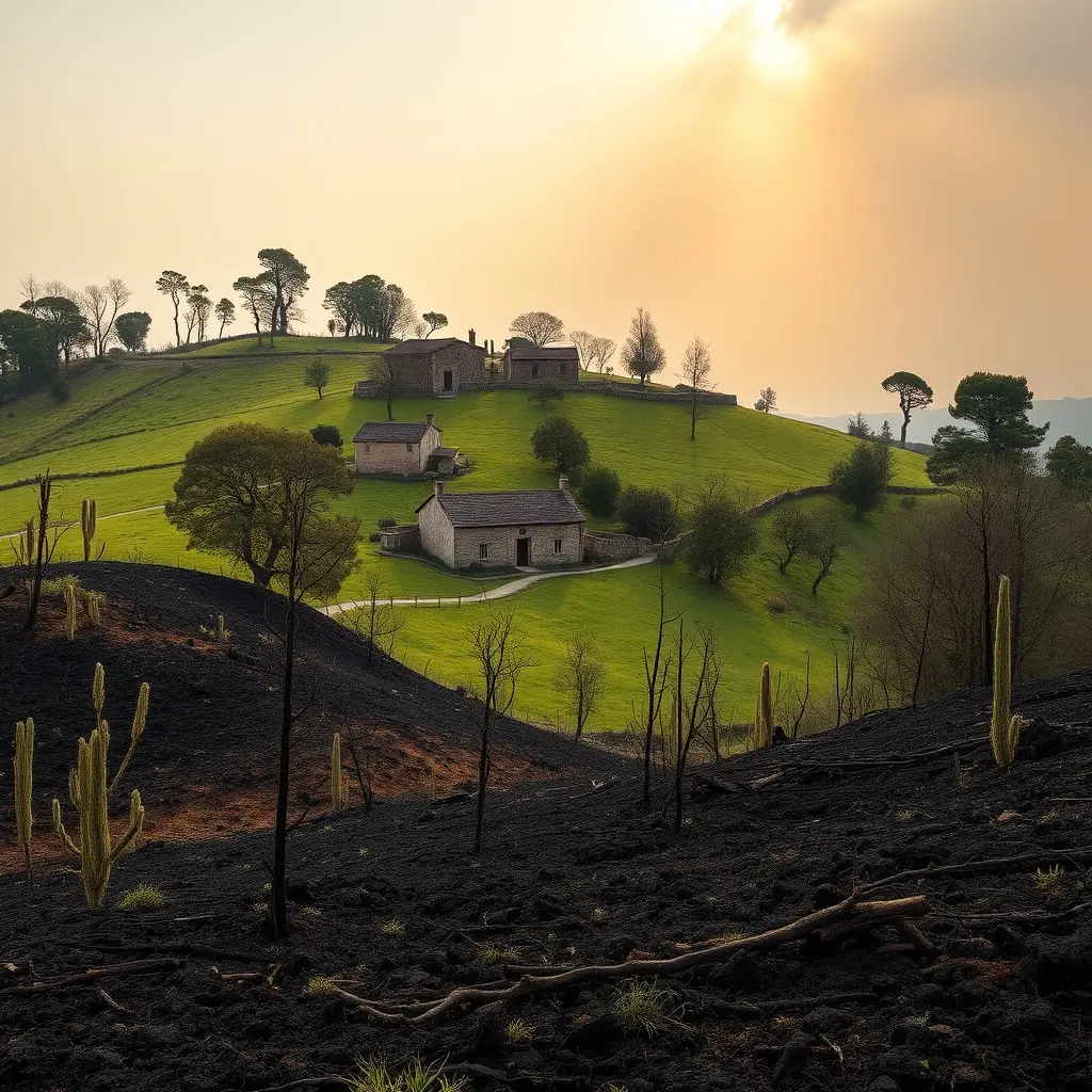 Veinte metros de las casas: el incendio que puso en alerta la parroquia lucense de Labio