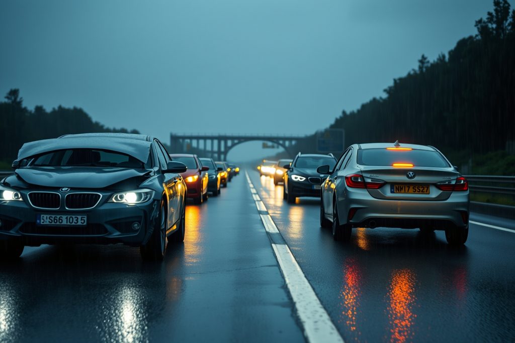 Susto en la N 120: seis heridos en un multiple accidente