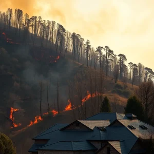Declarado o nivel 2 de alerta no incendio forestal de Ribas de Sil por proximidade a vivendas