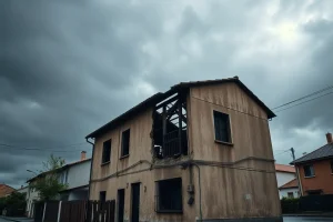 Un rayo devasta una vivienda en Priegue (Nigrán) y deja sin luz a parte de la pa