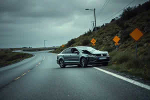Accidente na entrada de Castroverde: unha condutora resulta ferida ao saírse da vía en plenas obras