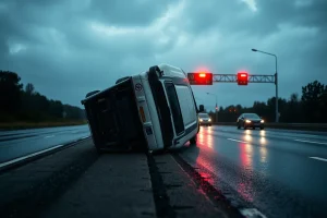 Accidente múltiple en la A 52 a la altura de Cenlle: varios heridos y una camion