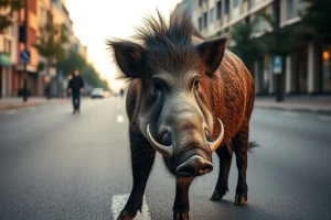 Jabalíes en pleno centro de Lugo: la Avenida de Madrid, ya territorio compartido