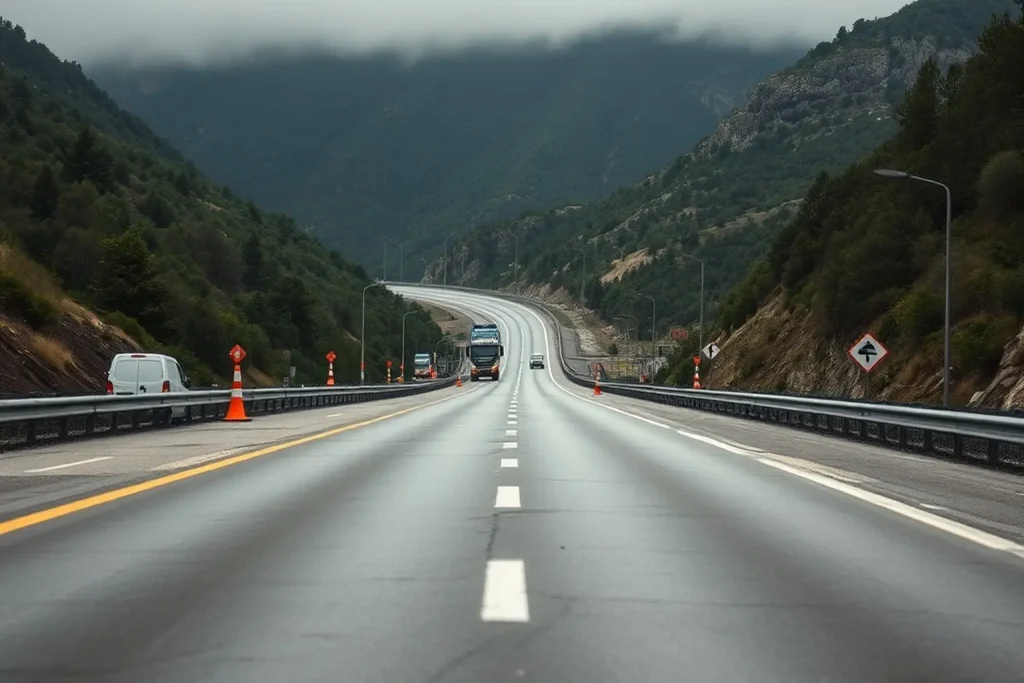 Sesenta kilómetros de obras en la A 6 dejan al transporte gallego contra las cue