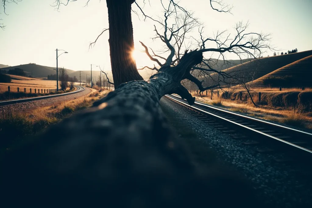 Un árbore caído detén un tren con 30 viaxeiros en Ortigueira: un ferido leve polos cristais